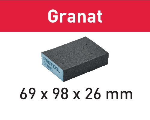 Gąbka szlifierska 69x98x26 120 GR/6 Granat